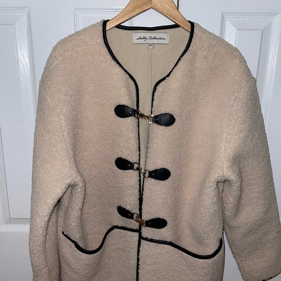 Sebby Collection Jackets & Blazers - Cream Toggle Women's Coat